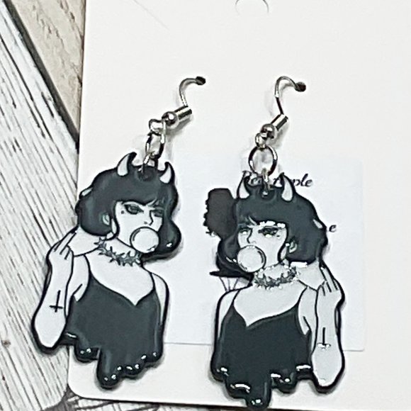 Gothic Girls Dangle Earrings - Picture 1 of 1